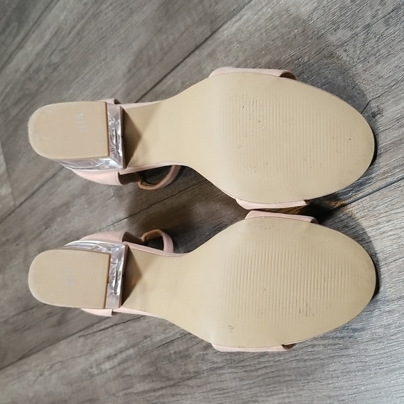 Expression Lucite Kara Heels Size 7 Faux Pink Suede - Picture 6 of 6